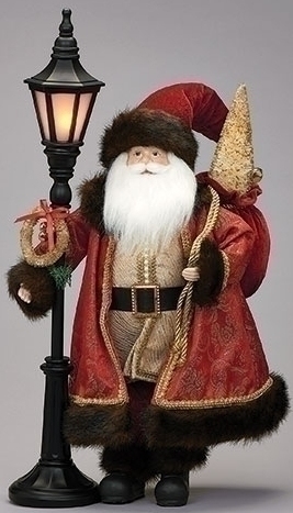 Roman Holidays 134463 Santa with LED Lamppost - No Free Ship