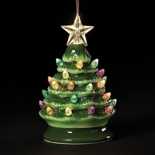 Roman Holidays 134658 LED Vintage Green Tree With Colored Bulbs Ornament