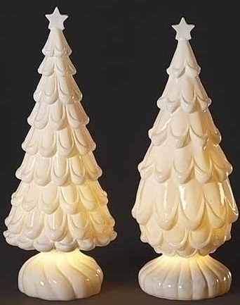 Roman Holidays 135029 Set of 2 LED White Christmas Trees - No Free Ship