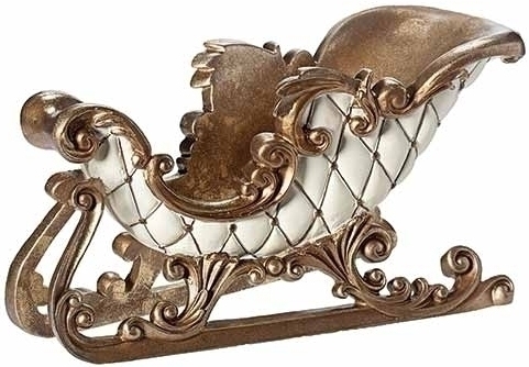 Roman Holidays 135106 Gold Leaf and Ivory Sleigh With Faberge Decoration