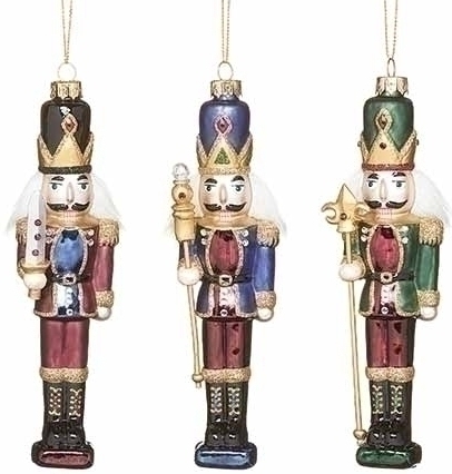 Roman Holidays 135114 Set of 3 Gold Accented Nutcracker Ornaments