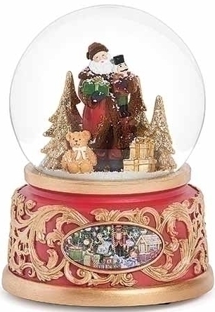 Roman Holidays 135117 100MM Santa & Nutcracker Musical Glitterdome
