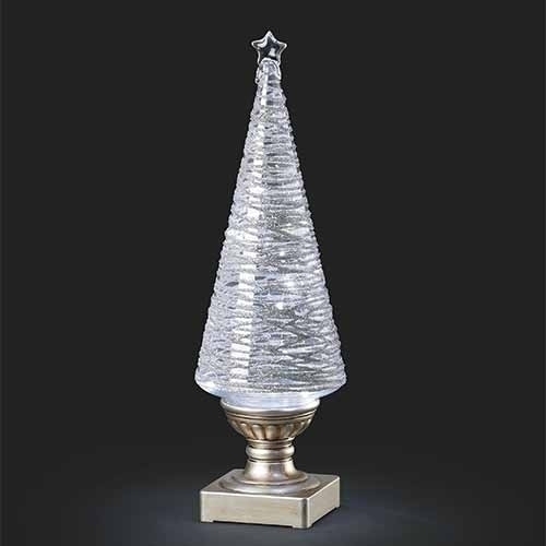 Roman Holidays 135360 LED Silver Acrylic Tree with Glitter Spiral