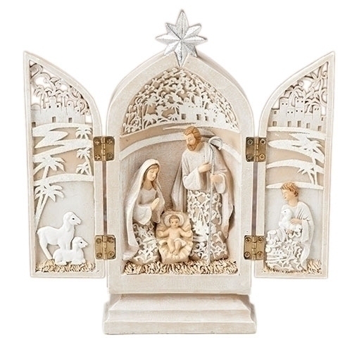 Roman Holidays 30172 Holy Family Triptych Paper Cut Design Figurine