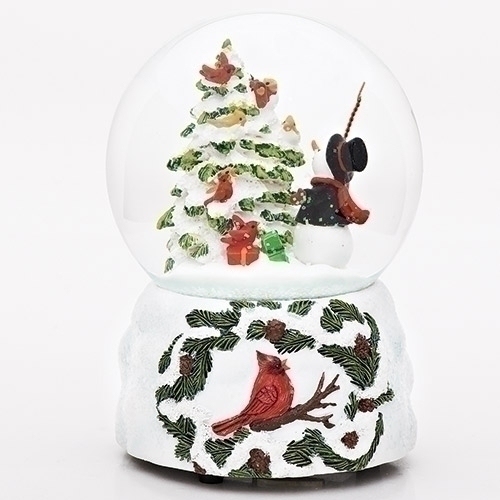 Roman Holidays 33101 100MM Snowman and Bird Musical Glitterdome