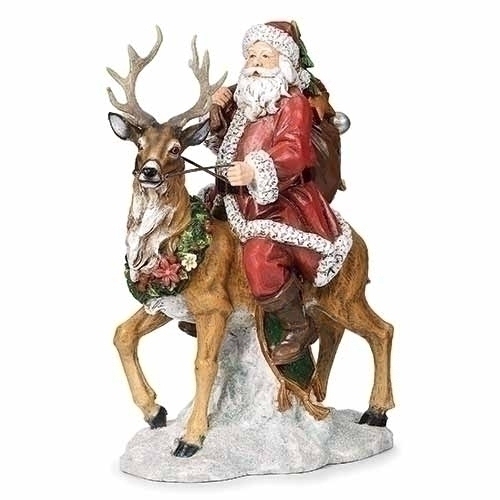Roman Holidays 633405 Santa With Gifts Riding Reindeer