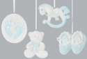 Roman Holidays 130549 Baby Boy Blue Christmas Ornaments Set of 4