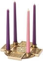 Roman Holidays 130806 Cross Advent Gold Finish Candle Holder