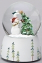 Roman Holidays 130964 100MM Snowman With Son and Tree Musical Glitterdome