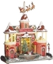 Roman Holidays 131257 LED Musical Building With Dual Level Rotation - No Free Ship