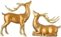 Roman Holidays 132126 Set of 2 Golden Decorated Christmas Deer Figurine