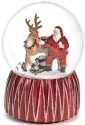 Roman Holidays 132296 120MM Santa and Deer Musical Glitterdome