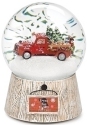 Roman Holidays 132519 120MM Red Truck With Dogs Musical Glitterdome