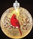 Roman Holidays 132543 LED Flat Glass Cardinal Ornament Set of 3