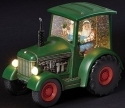 Roman Holidays 132714N LED Swirl Santa in Green Tractor