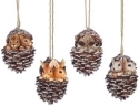 Roman Holidays 132782N Animals In Pinecones Ornament Set of 4