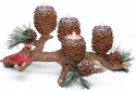 Roman Holidays 133006 Pinecone With Cardinal Candle Holder 
