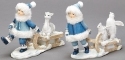 Roman Holidays 133159 Kids on Sleds With Animals Set of 2 Figurines