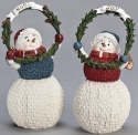 Roman Holidays 133210 Snowmen With Noel and Joy Set of 2 Figurines