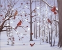 Roman Holidays 133228 LED Canvas Cardinal Forest Twinkle With Timer