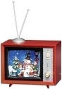 Roman Holidays 133428 LED Musical Red TV With Snowman and Kids