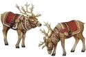 Roman Holidays 133562 Set of 2 Deer Figurines With Red Saddles - No Free Ship