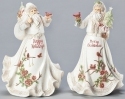 Roman Holidays 133603 Santa Figurines Set of 2 With Bird and Poinsettia