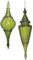 Roman Holidays 133708 Green Finial Ornaments Set of 2