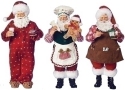 Roman Holidays 133848 Santa 3 Piece Set Fabric Mache Cookie Train and Pajamas