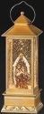 Roman Holidays 134000 LED Swirl Holy Family and Arch In Gold Lantern