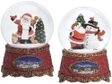 Roman Holidays 134041 Wind Up Santa Musical Dome Set of 2