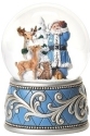 Roman Holidays 134081 100MM Blue Santa With Animals Musical Glitterdome