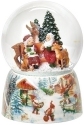 Roman Holidays 134084 100MM Santa and Mrs Claus on Bench Musical Glitterdome