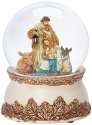 Roman Holidays 134095 100MM Holy Family With Animals Musical Glitterdome