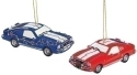 Roman Holidays 134116 Set of 2 Ornaments Ford Cobra and 76 Mustang Cobra