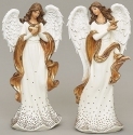 Roman Holidays 134135 Angel Gold Dot Ivory Figurines 2 Piece Set