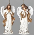 Roman Holidays 134158 Angel Gold Dot Ivory Ornaments 2 Piece Set