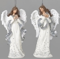 Roman Holidays 134159 Angel Silver Dot Ivory Ornaments 2 Piece Set