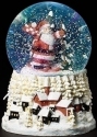 Roman Holidays 134186 100MM LED Swirl Dome Santa Skiing Glitterdome