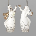 Roman Holidays 134198 Snowman With Gold Dots Ornaments 2 Piece Set