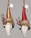 Roman Holidays 134217N Set of 2 Santa Head Ornaments One Gold One Red