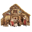 Roman Holidays 134226 Nativity Figurine With Stable Backdrop 6 Piece Set - No Free Ship