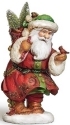 Roman Holidays 134241 Santa with Basket and Cardinal Figurine