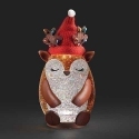 Roman Holidays 134283 LED Swirl Reindeer In Santa Hat Figurine