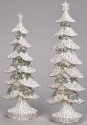 Roman Holidays 134310 Carved Trees With Star and Pinecone Set of 2 Figurines