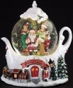 Roman Holidays 134367 120MM Musical LED Santa and Elves Glitterdome