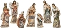 Roman Holidays 134423 Nativity Figurine Wood Burn Design 7 Piece Set Figurine