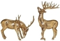 Roman Holidays 134469 Set of 2 Golden Christmas Deer Figurines Head Up and Head Down - No Free Ship