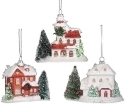 Roman Holidays 134653N Set of 3 Ornaments With Bottle Brush Trees
