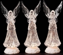 Roman Holidays 134717N LED Swirl Angel With Metallic Wings Set of 3